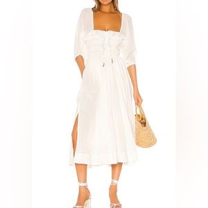 Free people white oasis midi dress NWT